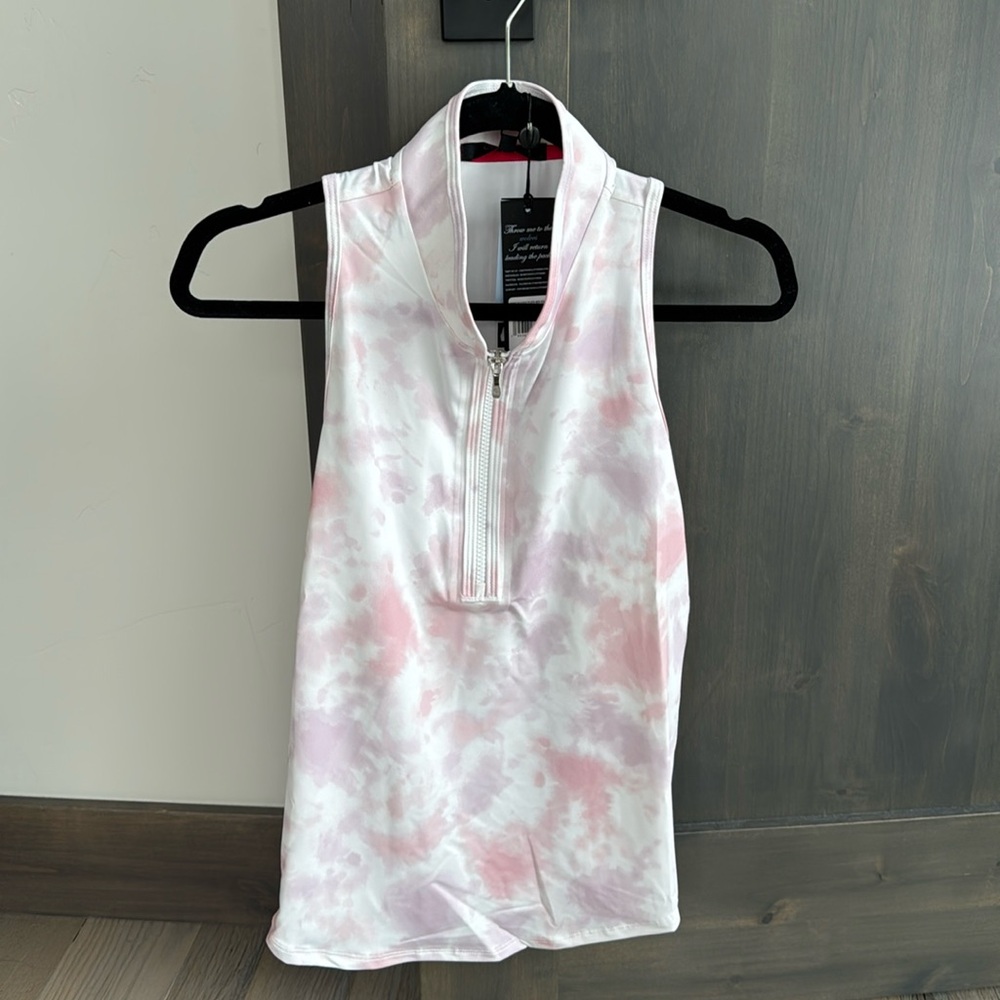 Silky soft Greyson sleeveless golf/tennis/everyday Vesta Mock Top